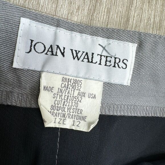 Vintage Joan Walters Pants Trousers Gray Women 12 High Rise 27x36 Career Office - Picture 3 of 8